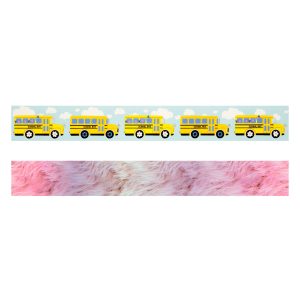 Class Rules! 2.25" x 18" Bus & Pink Fur Borders, 12ct. by B2C™