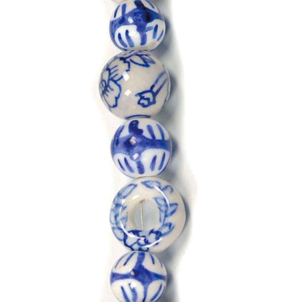 Jesse James Beads Blue & White Ceramic Beads