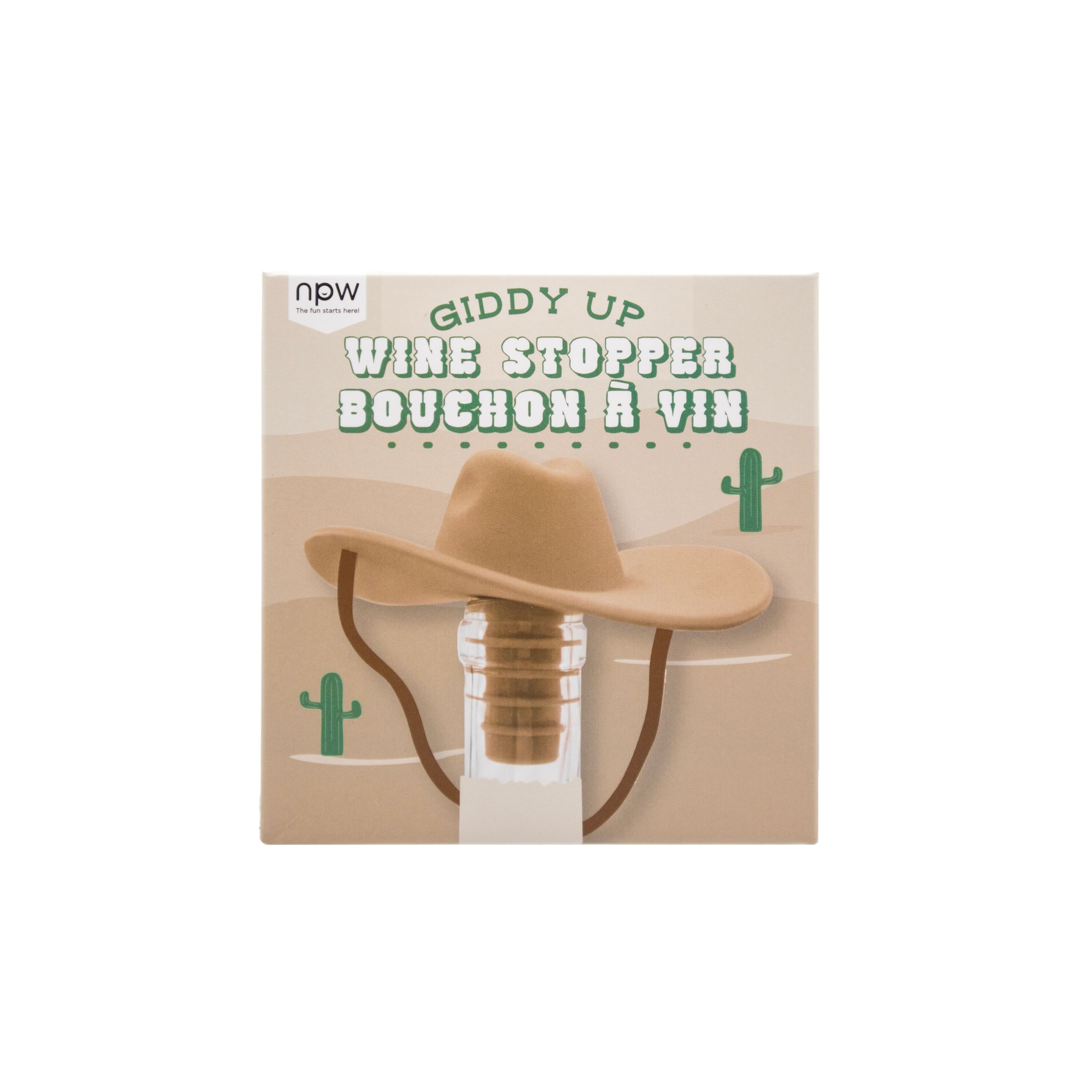 Brown Giddy Up Cowboy Hat Wine Stopper