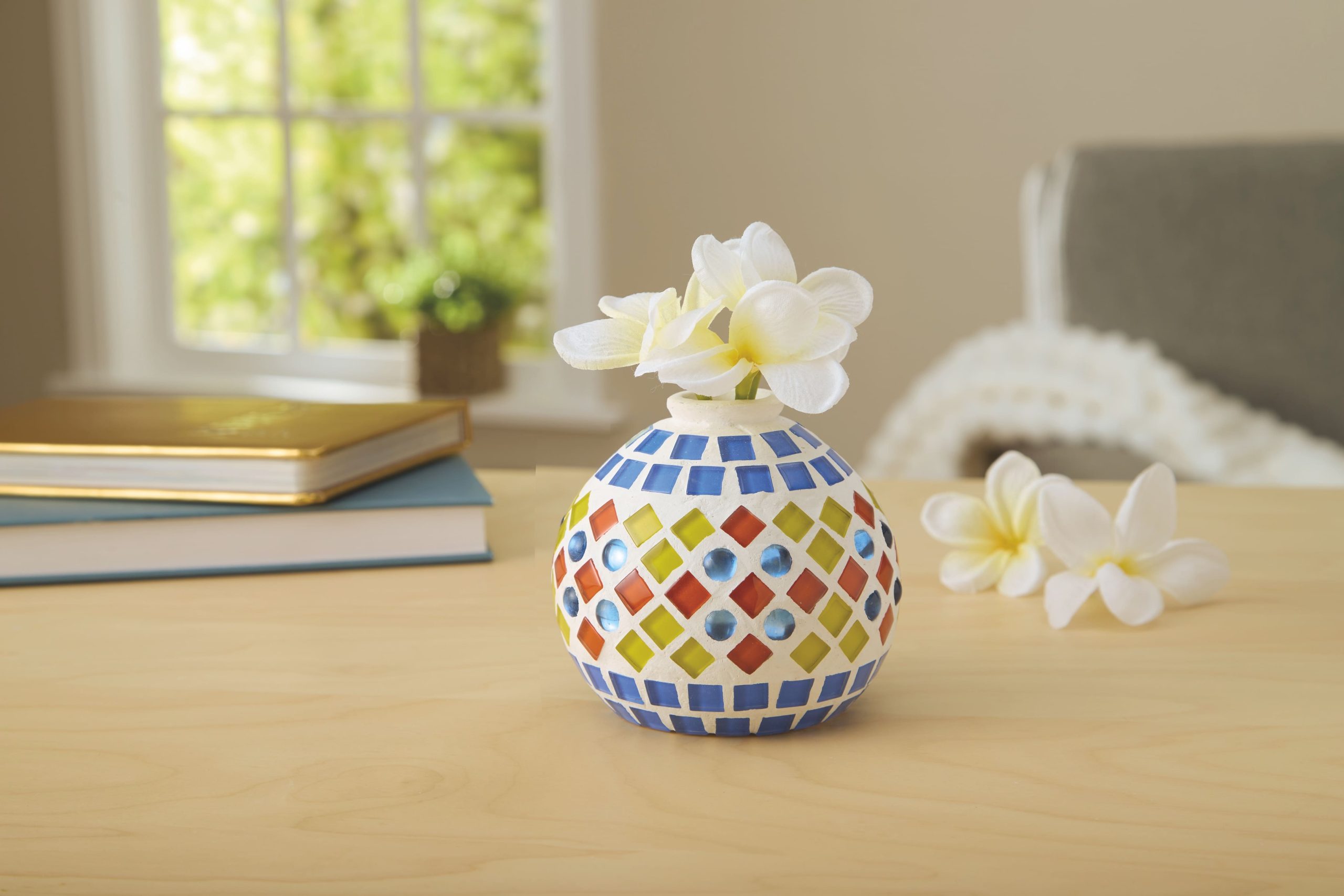 Blue, Red & Yellow Mosaic Vase Kit by Make Market®