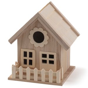 7" Wood Birdhouse with Fence by Make Market®