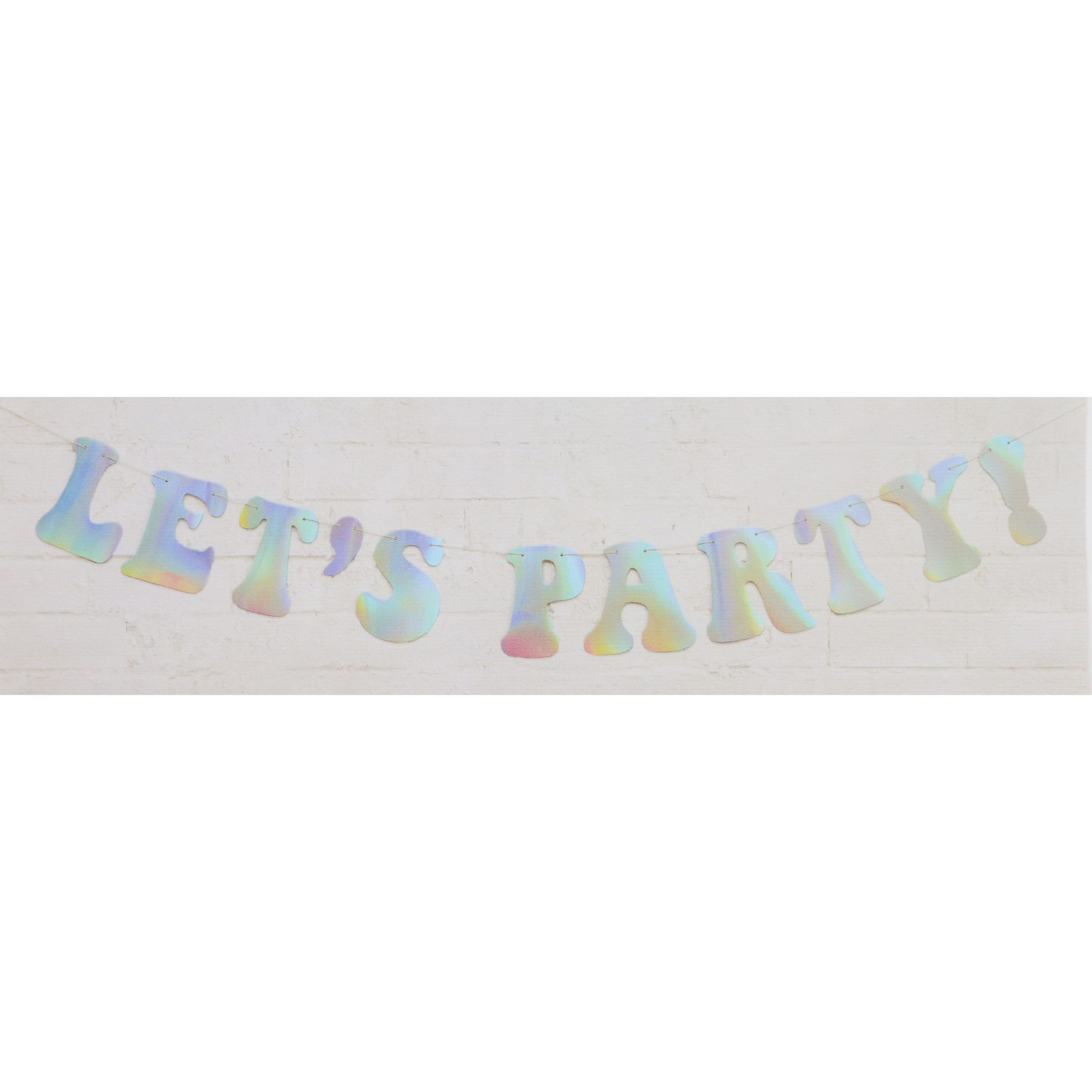 6ft. Iridescent Let's Party Banner by Celebrate It™