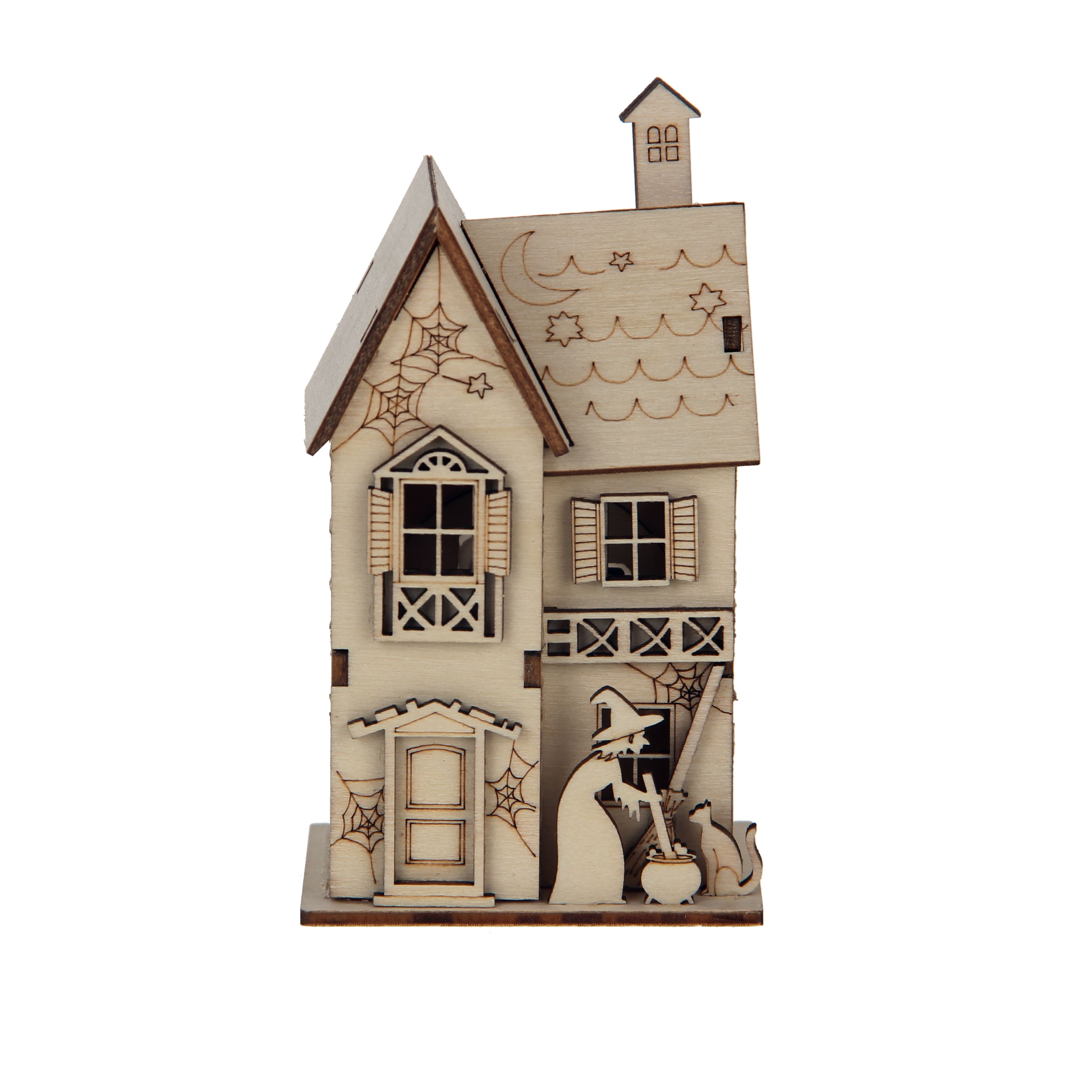 4.5" Wayward Witch Cottage DIY LED Wood Décor by Make Market®