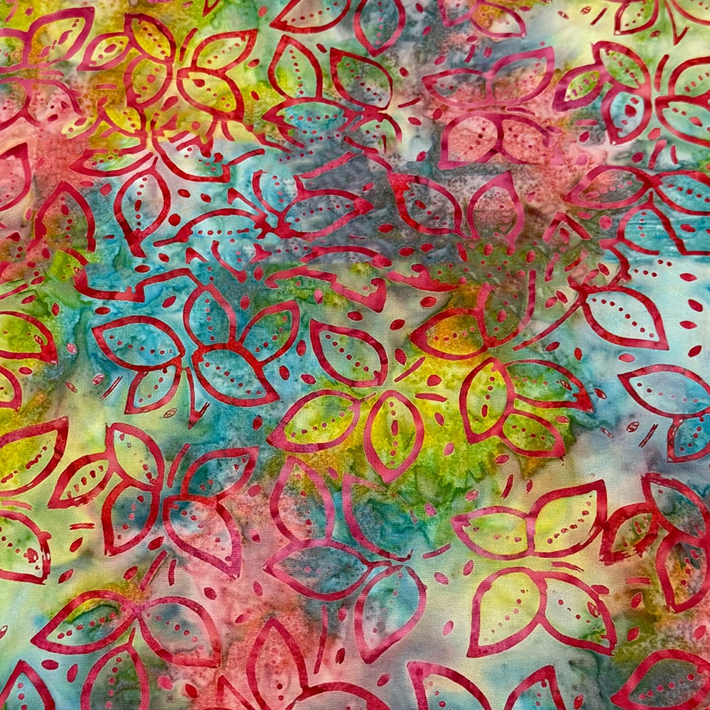 Feldman Premium Indonesian Batik Pastel Leaves Fabric