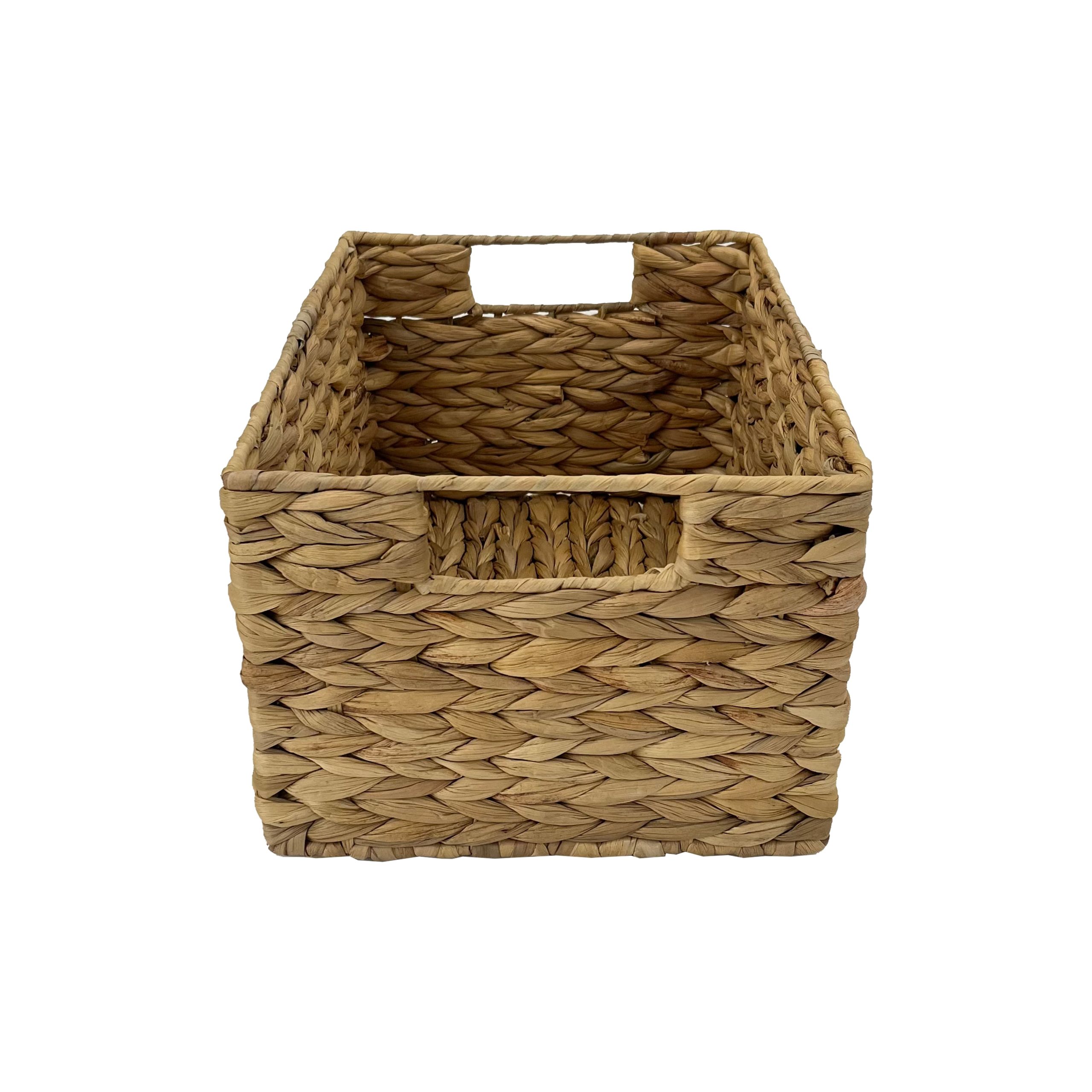 Medium Natural Woven Water Hyacinth Rectangle Basket by Ashland® - Image 3